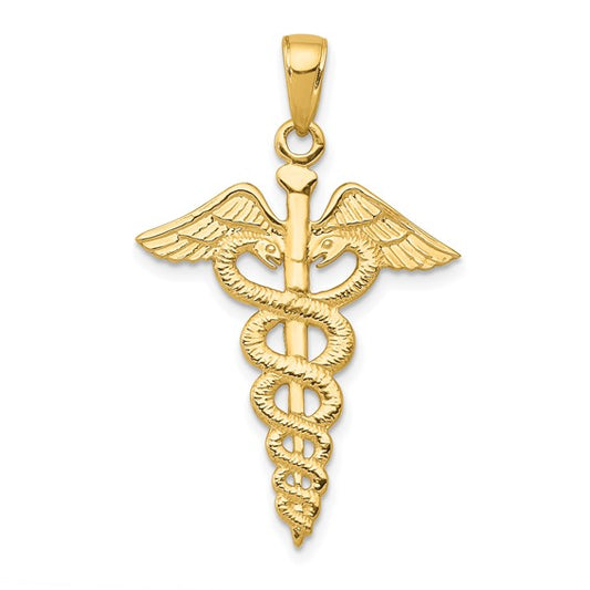 14k Gold Caduceus Pendant