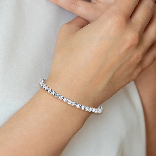 Round Sterling Silver Tennis Bracelets