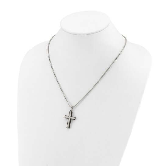 Engravable Silver Cross Pendant With Chain