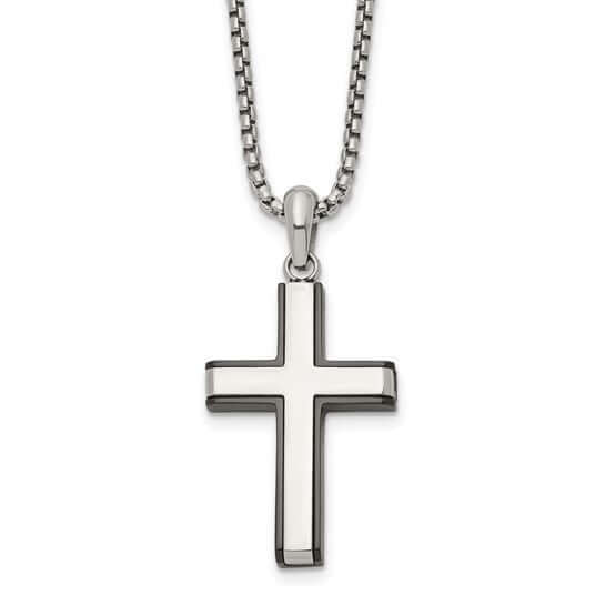 Engravable Silver Cross Pendant With Chain