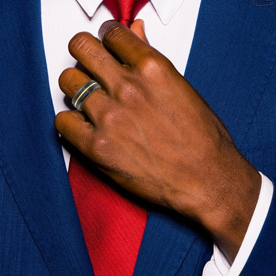 Engravable Black Zirconium Brushed 8mm Band