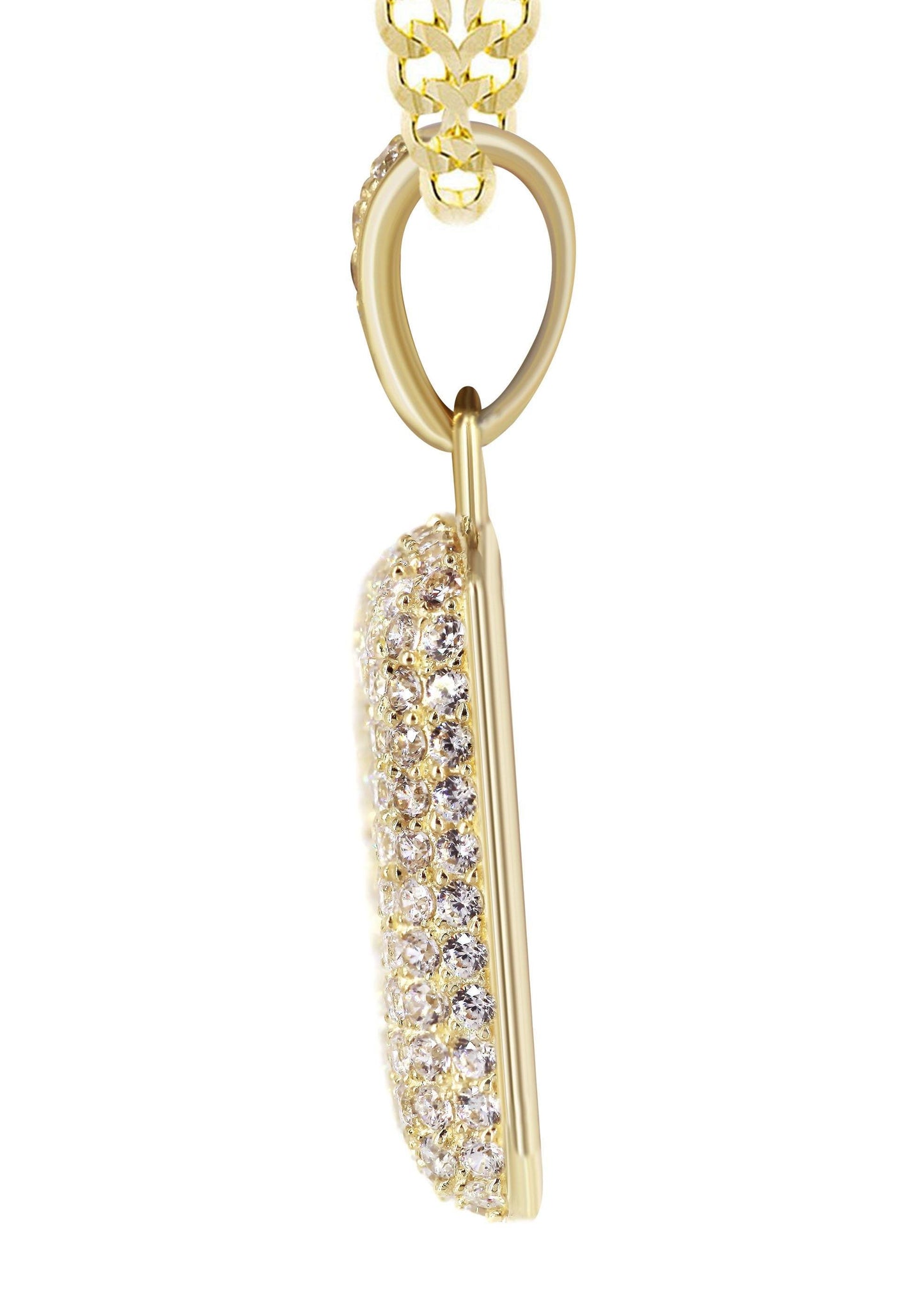 10K Yellow Gold Bubble Letter "E" CZ Pendant