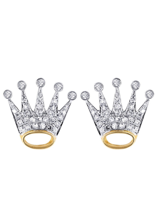 Diamond Earrings For Men |  14K Yellow Gold  | 0.58 Carats