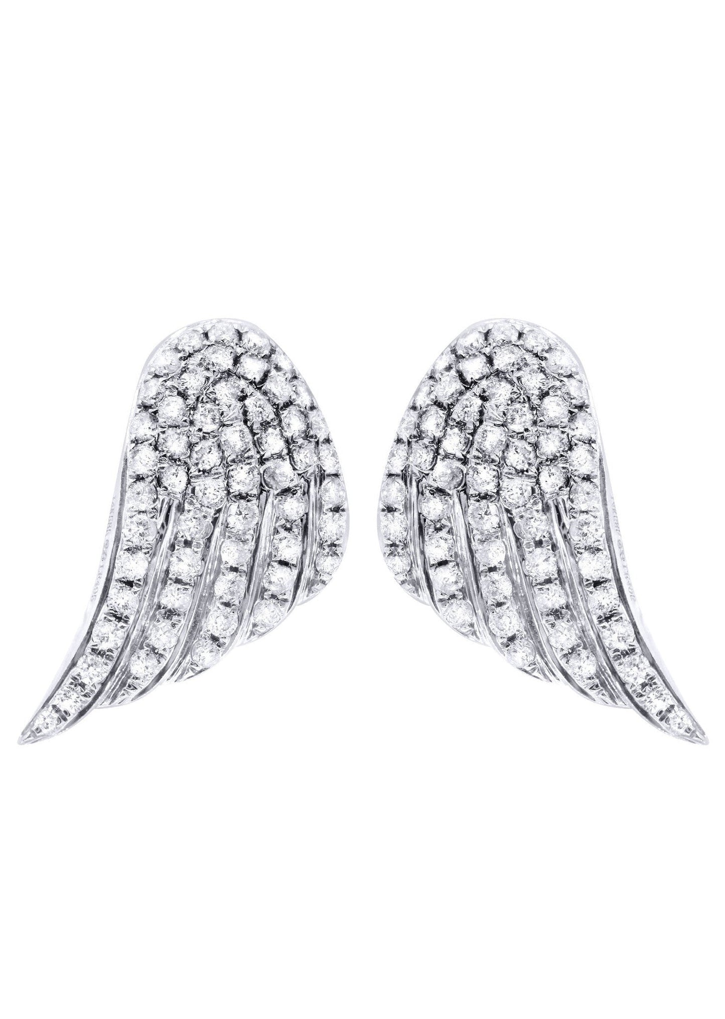 Angel Diamond Earrings For Men | 14K White Gold | 0.89 Carats