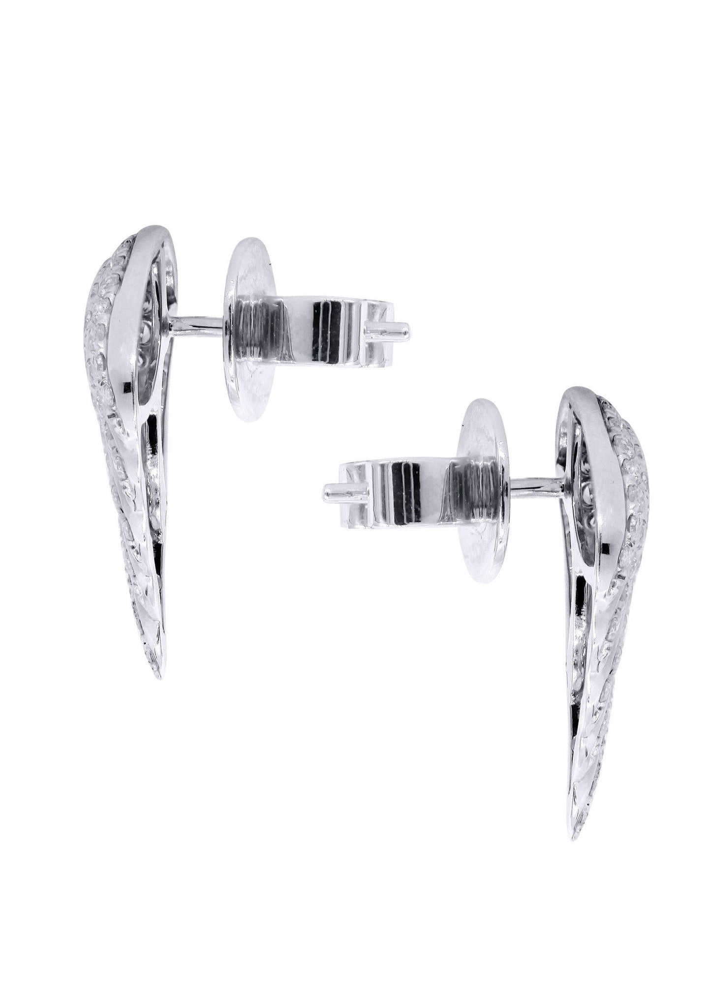 Angel Diamond Earrings For Men | 14K White Gold | 0.89 Carats