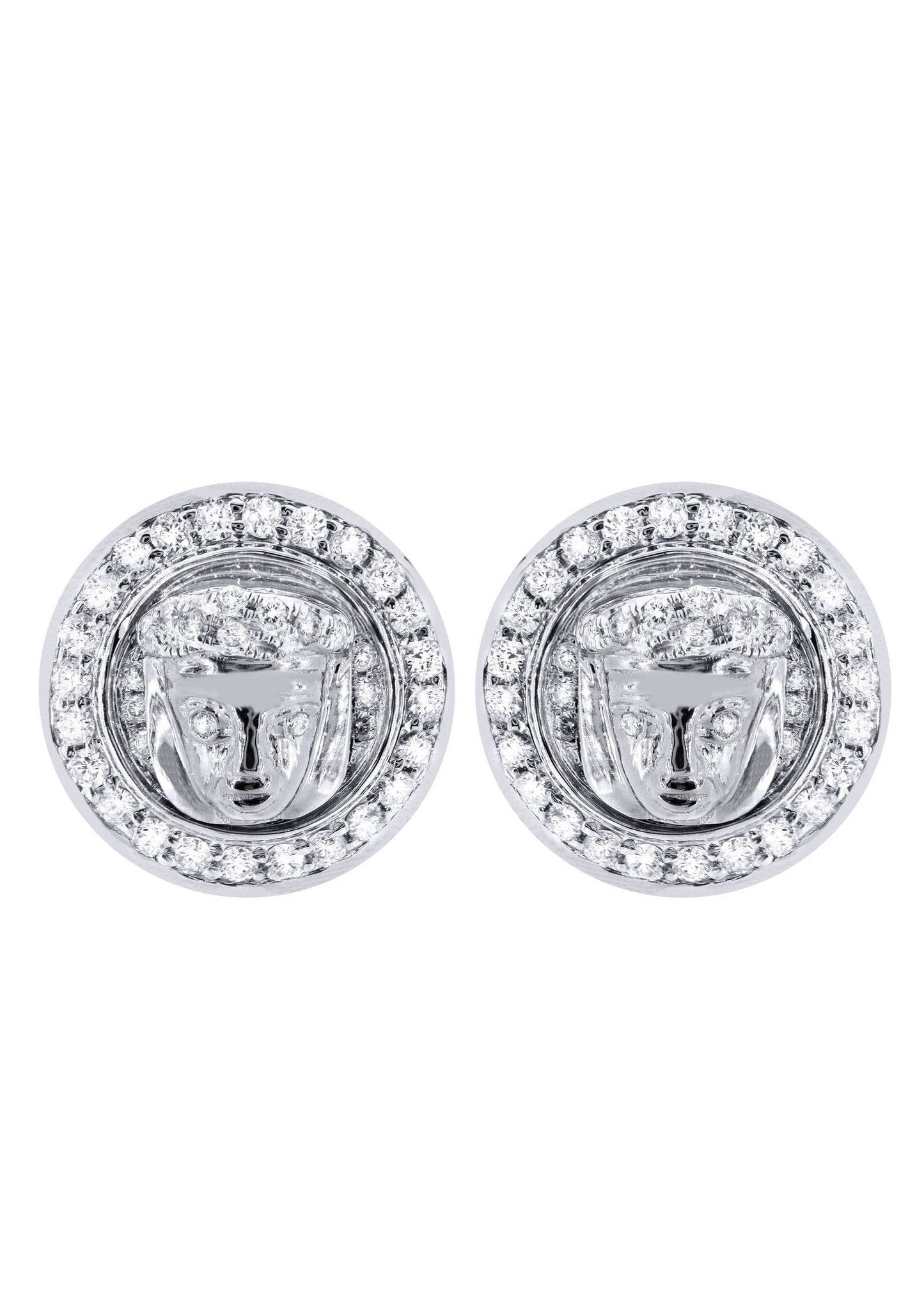 Diamond Earrings For Men | 14K White Gold | 0.84 Carats