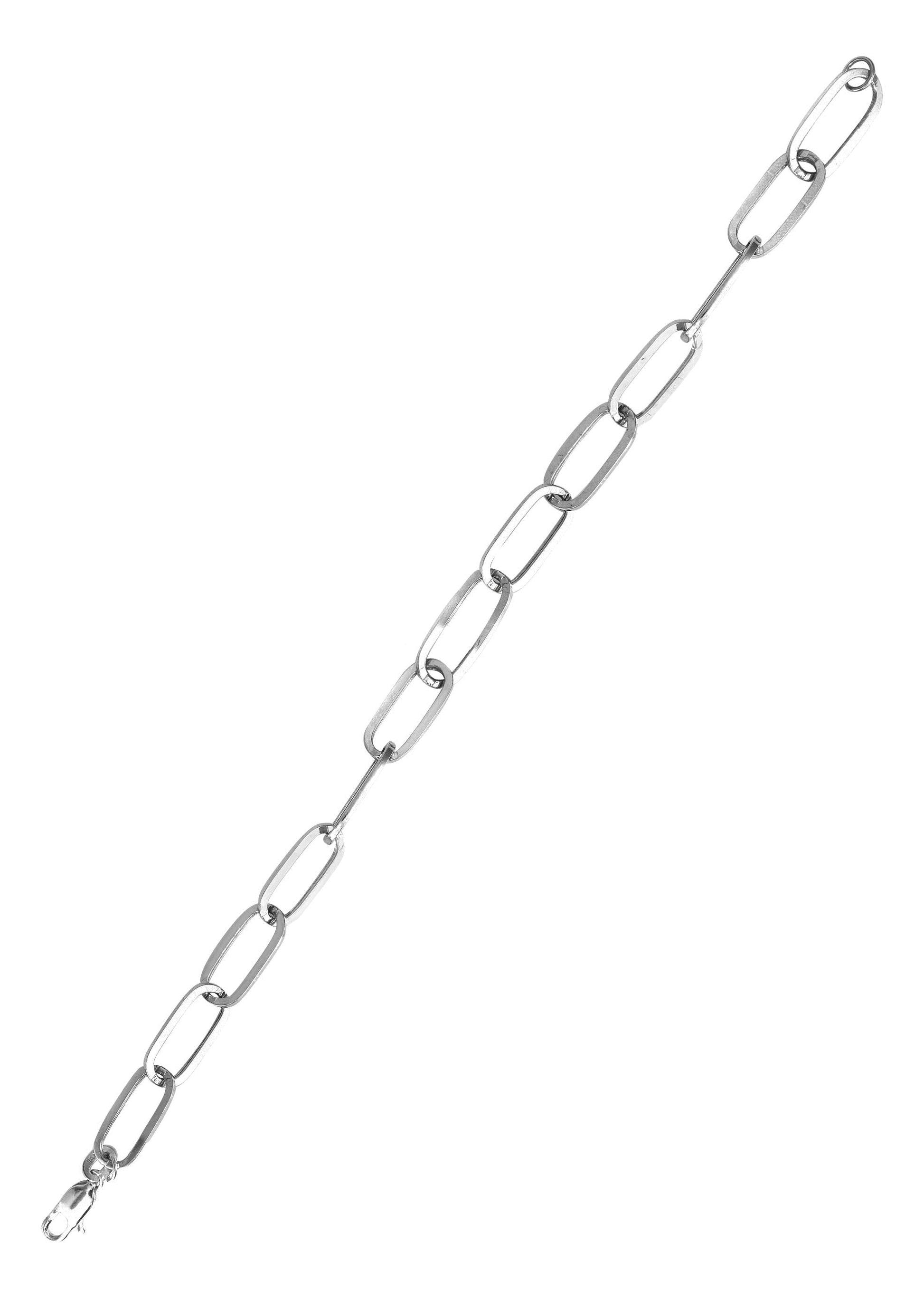 Hollow Paper Clip White Gold Bracelet 14K - The Diamond Traphouse