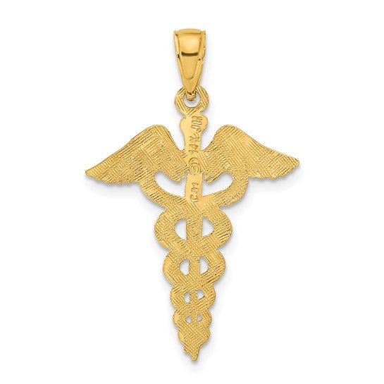 14k Gold Caduceus Pendant