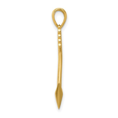 14K Gold Polished 3D Arrow Pendant