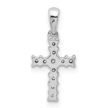 14k White Gold 1/20ct. Diamond Latin Cross Pendant