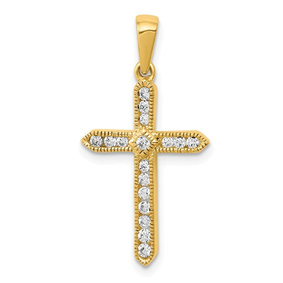 Yellow Gold Diamond Cross Pendants