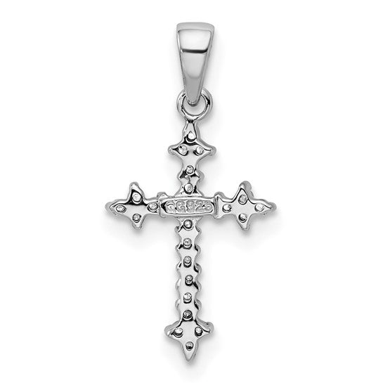 Sterling Silver Diamond Cross Pendant