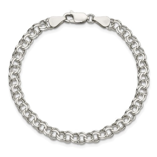 Sterling Silver 5.5mm Doubled Link Bracelet