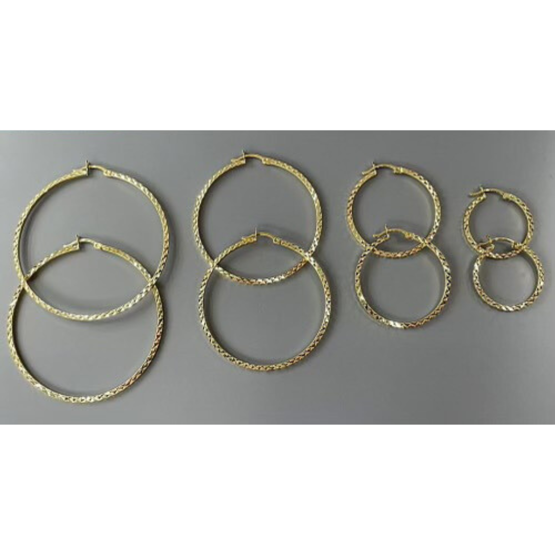 10K Full D/C Hoop Earrings