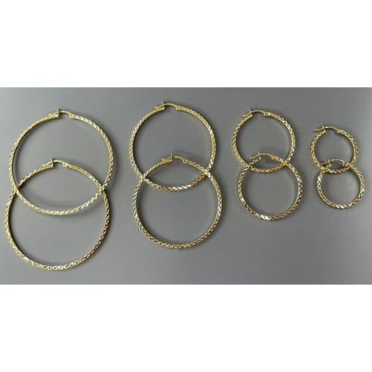 10K Full D/C Hoop Earrings