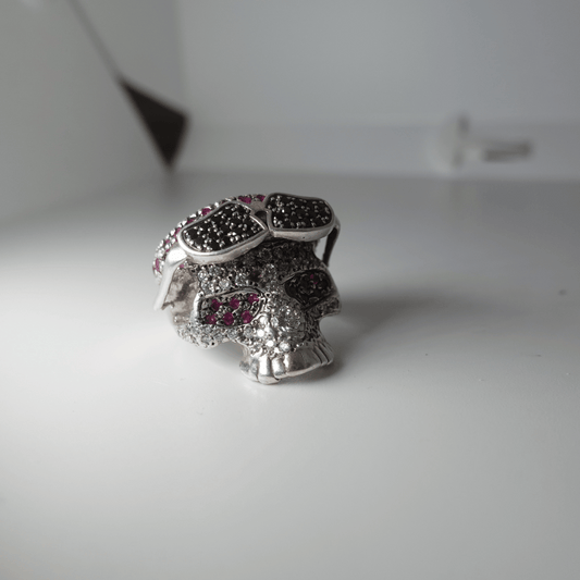 Diamond Bandana Skull Ring