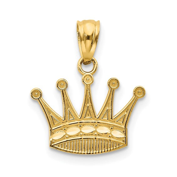 14k Gold Crown Pendant