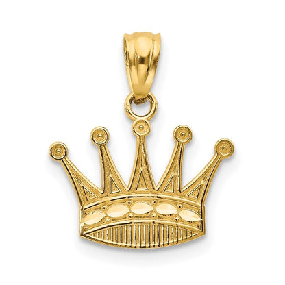 14k Gold Crown Pendant