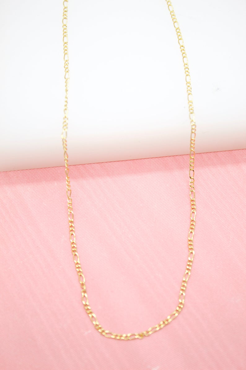 18K Gold Plated1mm Link Figaro Chain