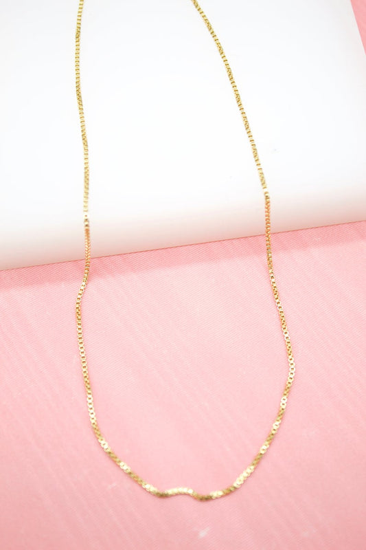 18K Gold Plated 1mm Box Chain