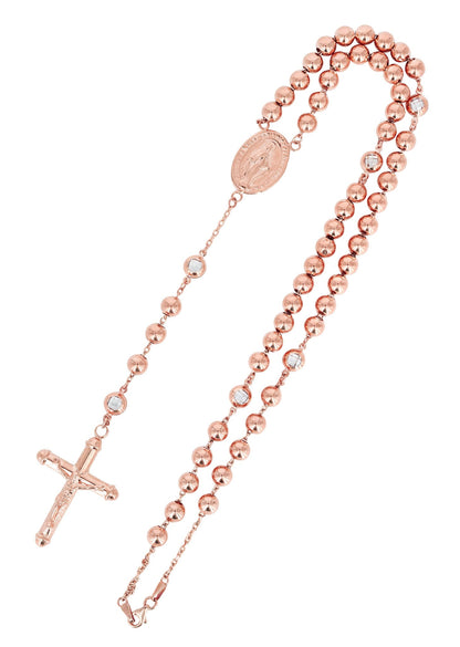 14K Yellow Rose Rosary Chain