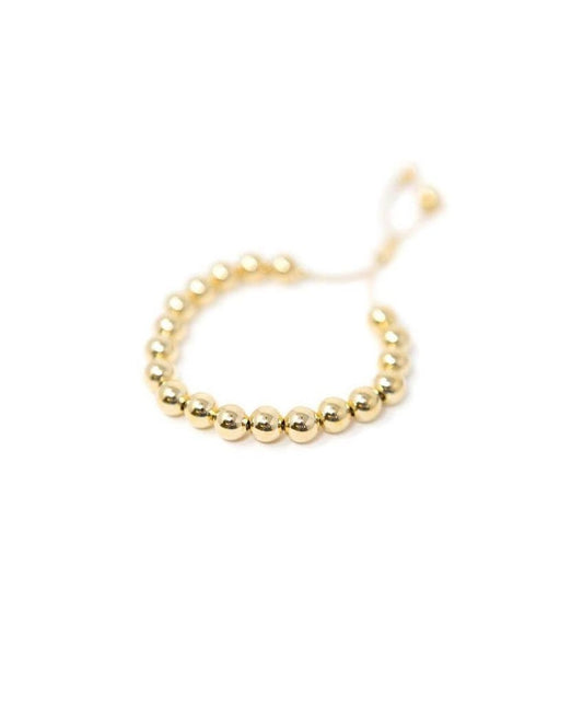 18K Gold Bead Adjustable Bracelet