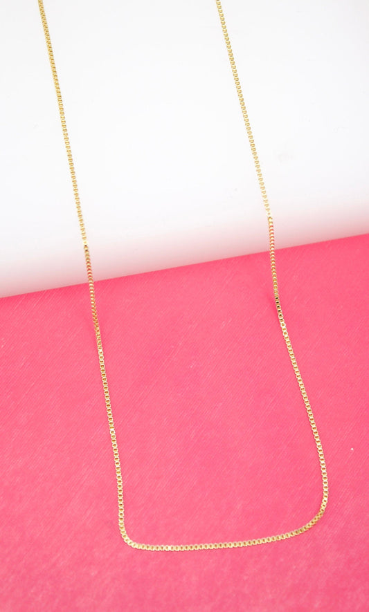 18K Gold Plated 1mm Box Chain
