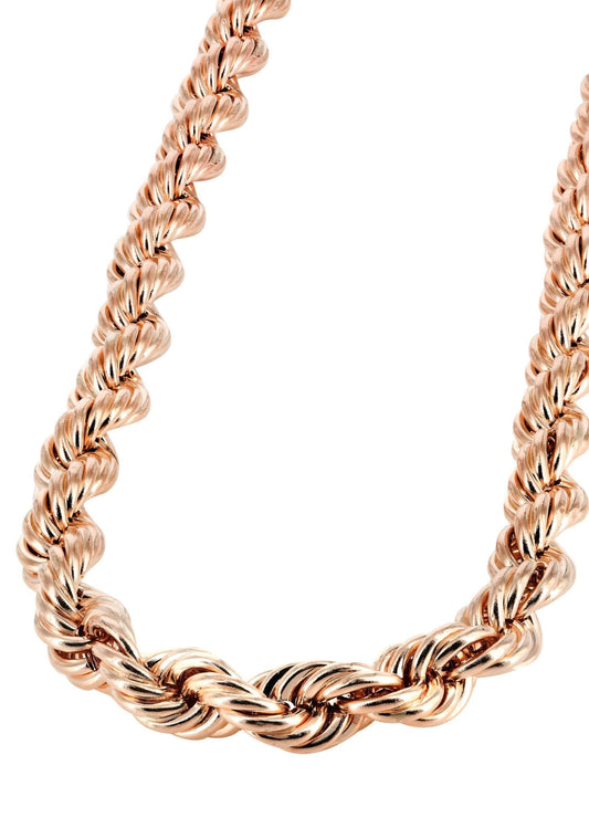Rose Gold Chain - Mens Rope Chain 10K Gold - The Diamond Traphouse