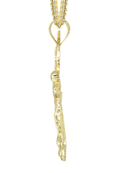 10K Yellow Gold Franco Chain & Saint Michael Pendant | Appx. 21.3 Grams