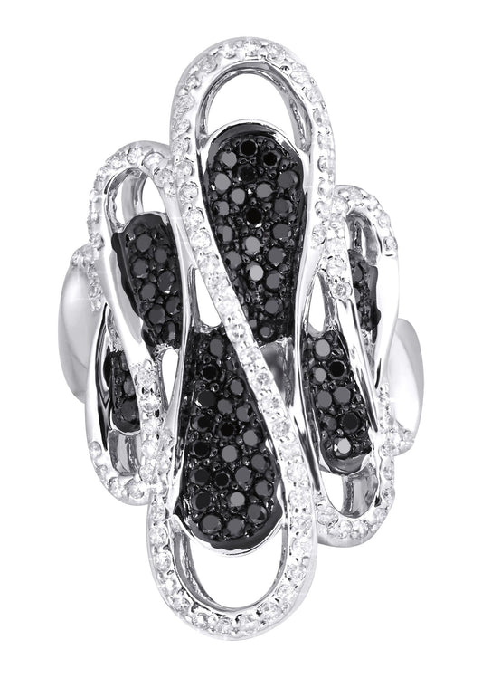 14K Ladies Black  Diamond Cocktail Ring