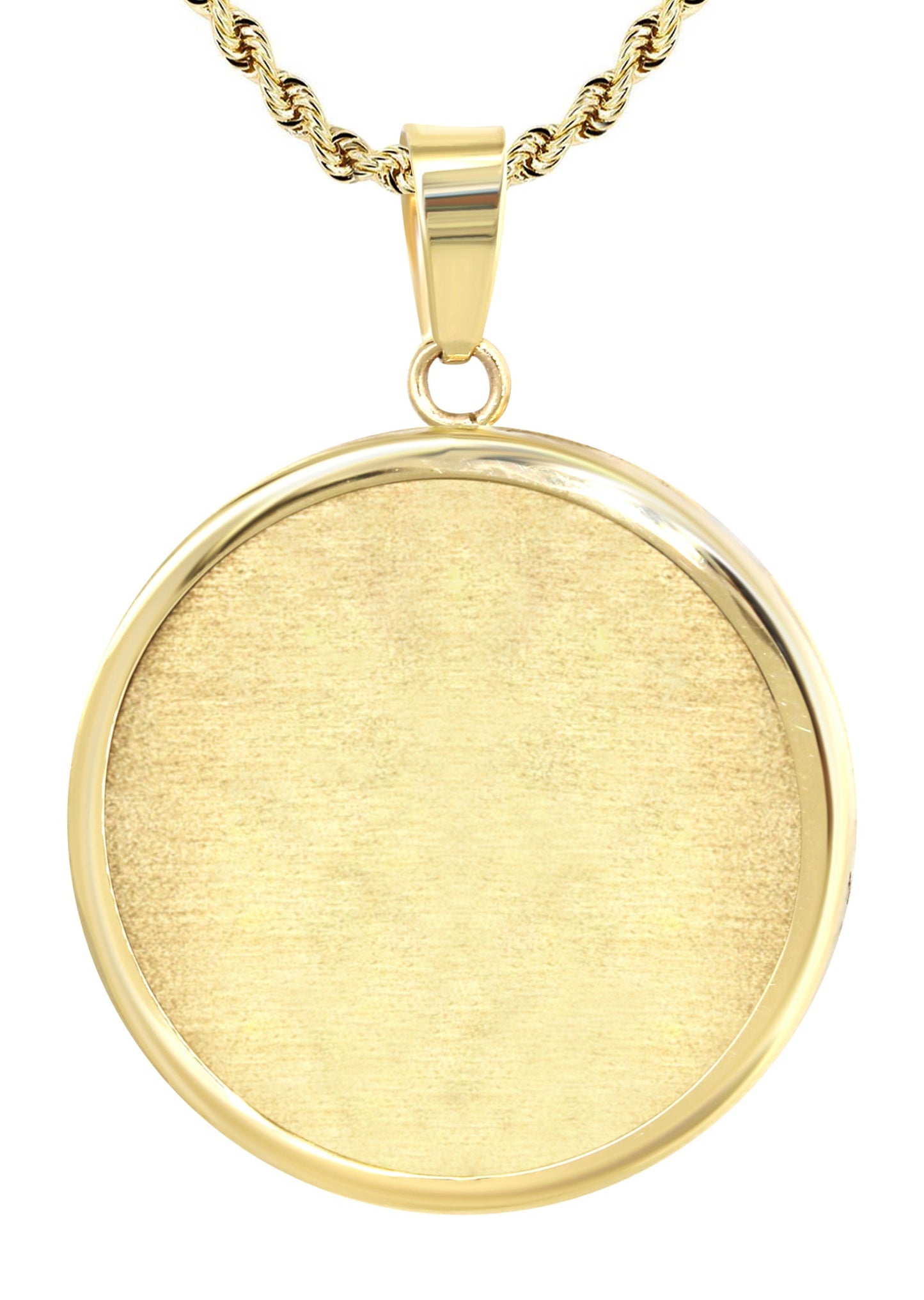 14K Yellow Gold Round Picture Pendant