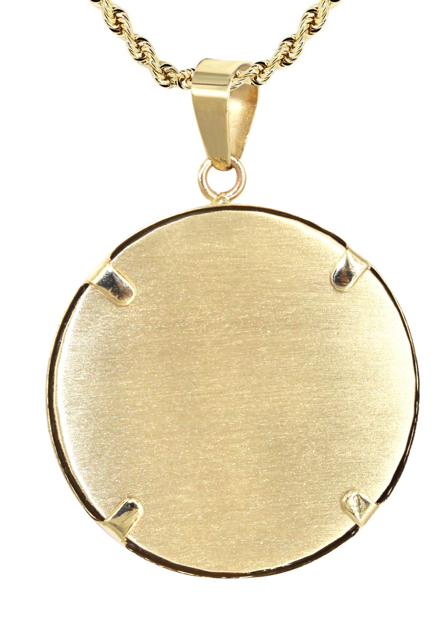 14K Yellow Gold Round Picture Pendant