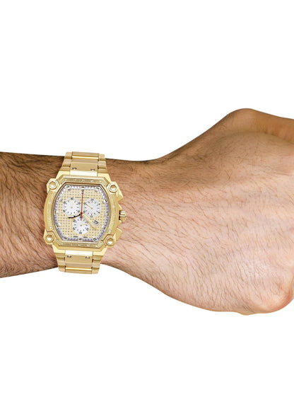 Mens Yellow Gold Tone Diamond Watch | Appx. 0.21 Carats