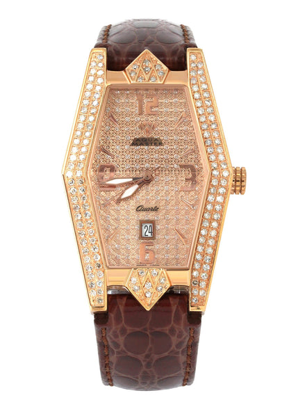 Mens Rose Gold Tone Diamond Watch | Appx. 1.5 Carats