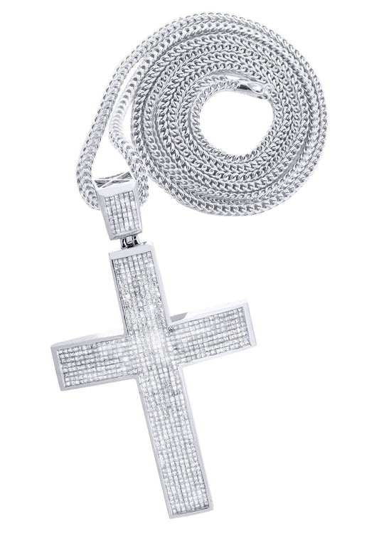 14 White Gold Cross Diamond Pendant