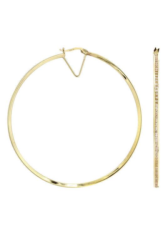 10K Gold Hoop Earrings | Diameter 2.25 Inches