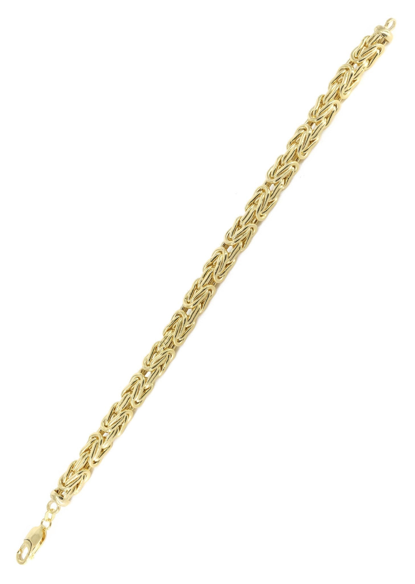 Italian Mens Semi Solid Byzantine Bracelet 10K  Yellow Gold - The Diamond Traphouse