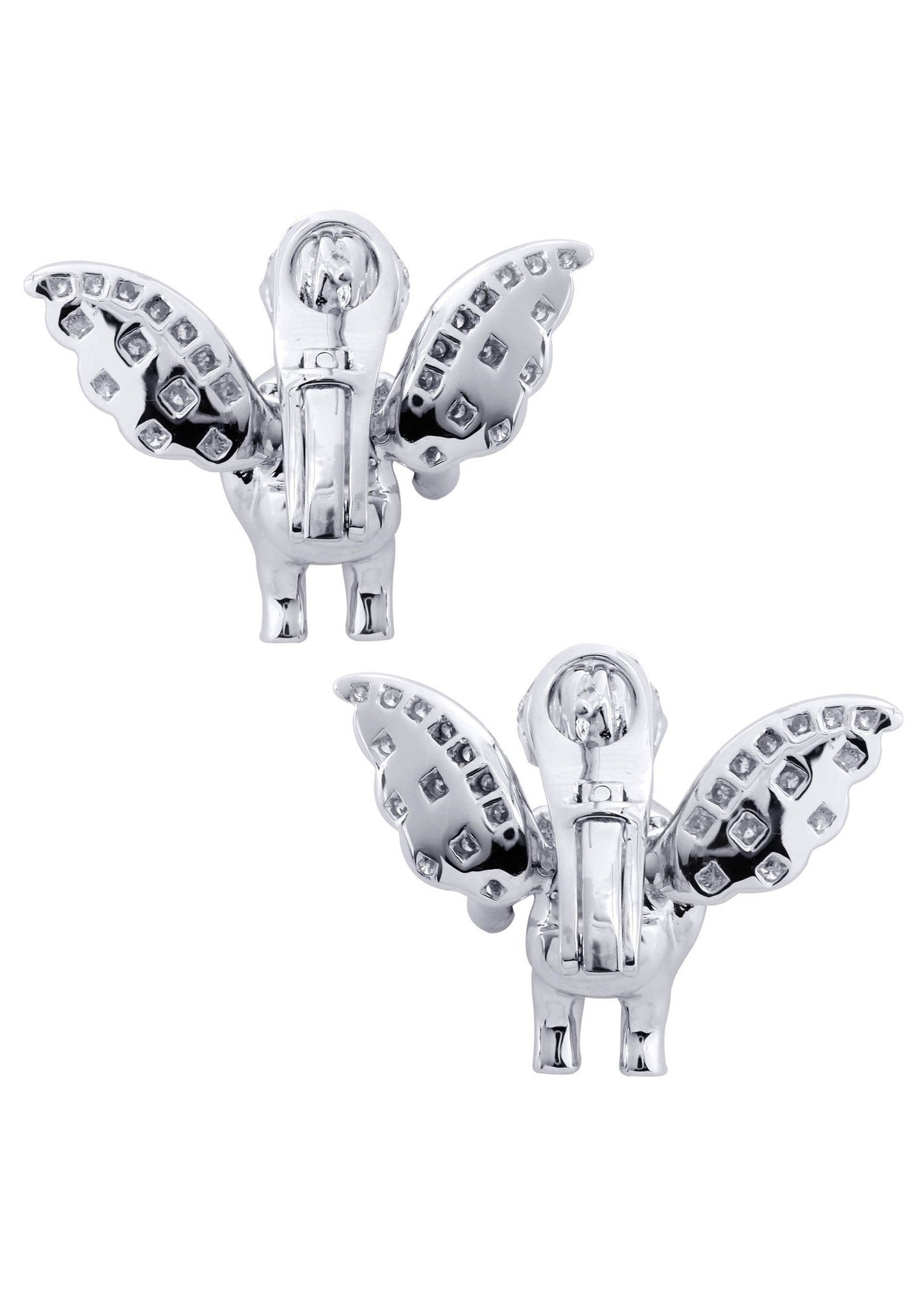 Diamond Earrings For Men |  14K White Gold  | 0.81 Carats