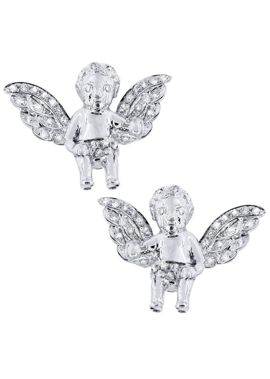Diamond Earrings For Men |  14K White Gold  | 0.81 Carats