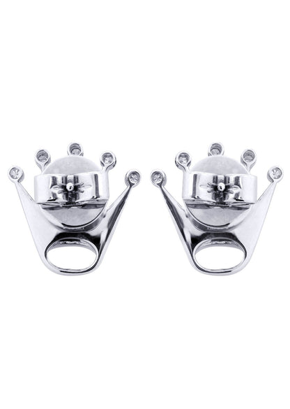 Diamond Earrings For Men |  14K White Gold  | 0.57 Carats