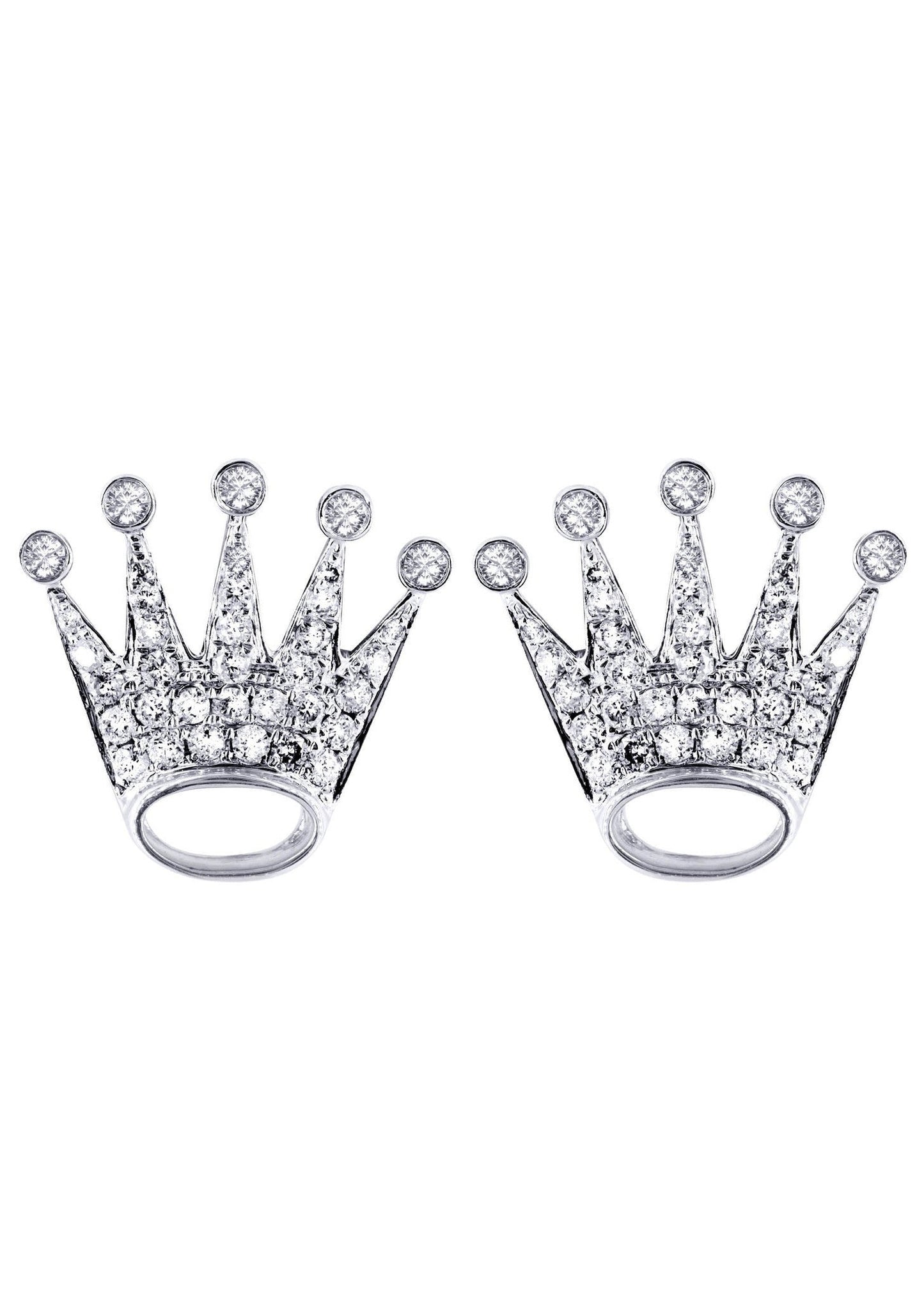 Diamond Earrings For Men |  14K White Gold  | 0.57 Carats