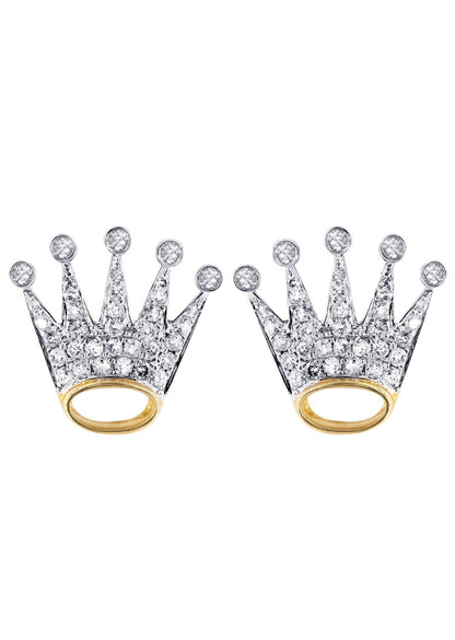 Diamond Earrings For Men |  14K Yellow Gold  | 0.58 Carats