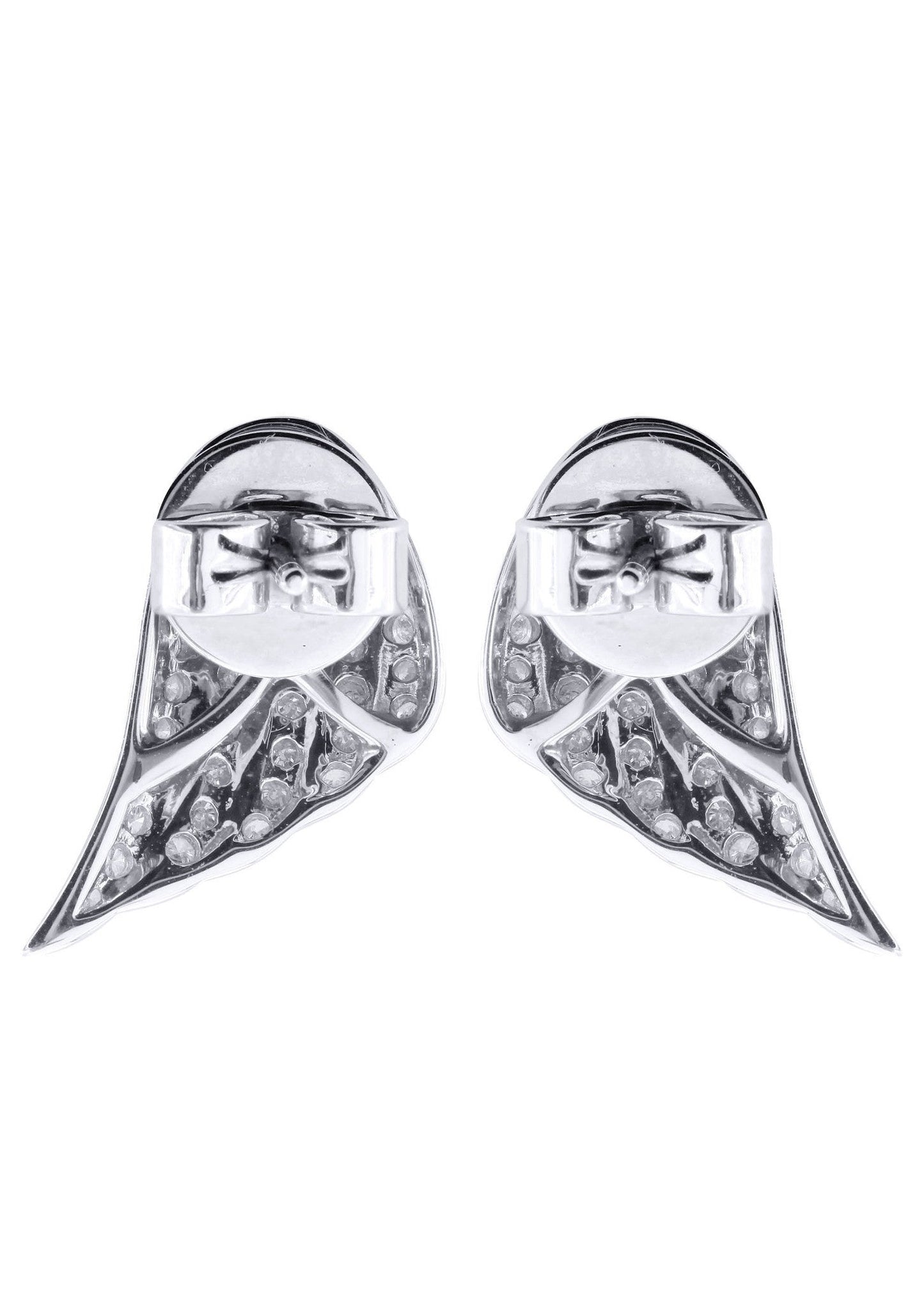 Angel Diamond Earrings For Men |  14K White Gold  | 0.89 Carats