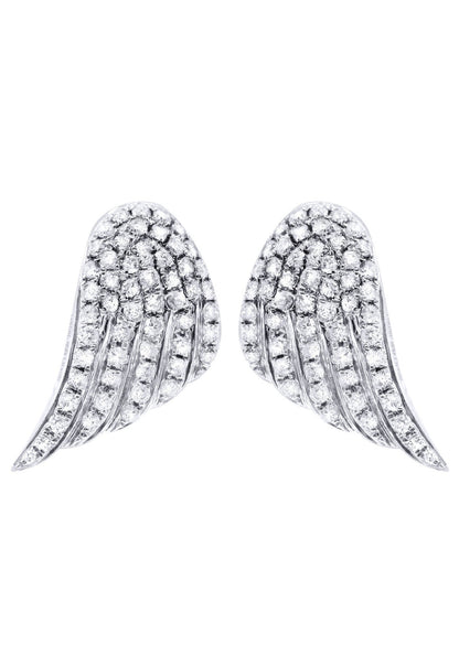 Angel Diamond Earrings For Men |  14K White Gold  | 0.89 Carats