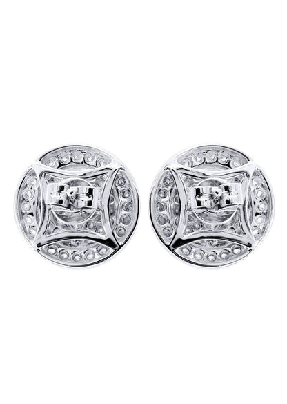 Diamond Earrings For Men |  14K White Gold  | 0.82 Carats