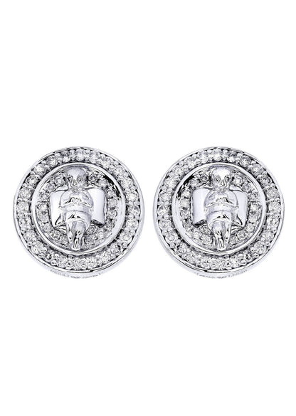 Diamond Earrings For Men |  14K White Gold  | 0.82 Carats