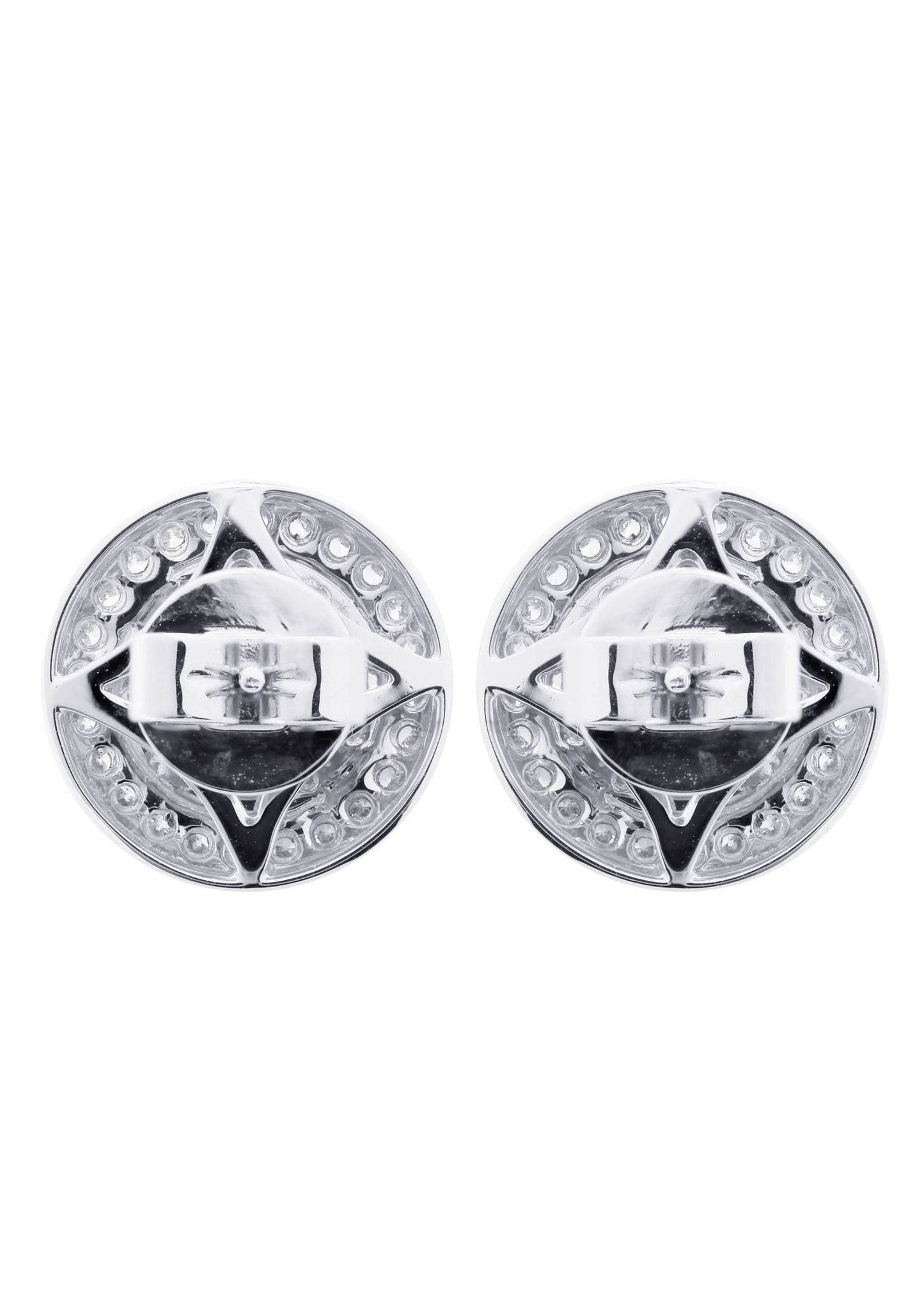 Diamond Earrings For Men |  14K White Gold  | 0.84 Carats