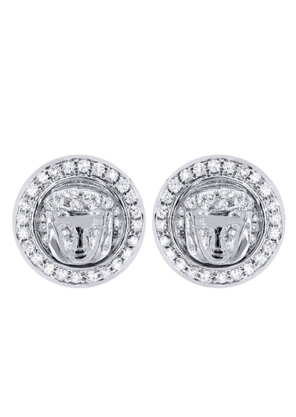 Diamond Earrings For Men |  14K White Gold  | 0.84 Carats