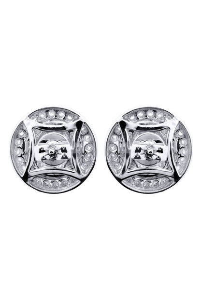 Diamond Earrings For Men |  14K White Gold  | 0.75 Carats
