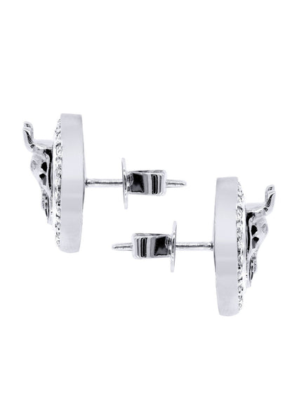 Diamond Earrings For Men |  14K White Gold  | 0.75 Carats